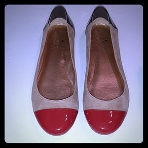 KATE SPADE TAN SUEDE BALLET FLATS